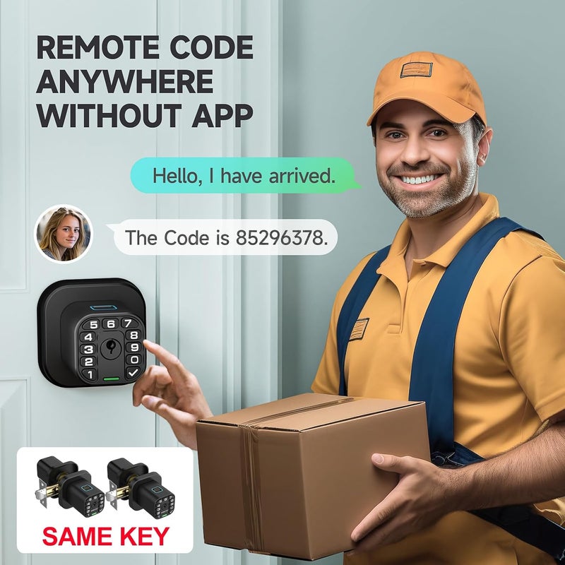 Richelock Fingerprint Door knob, Smart Biometric Door Lock with Keypad, Keyless Entry Code Door Knob, Waterproof & Weatherproof, Auto Lock,Voice Navigation, for Bedroom, Gate,Office - Image 5